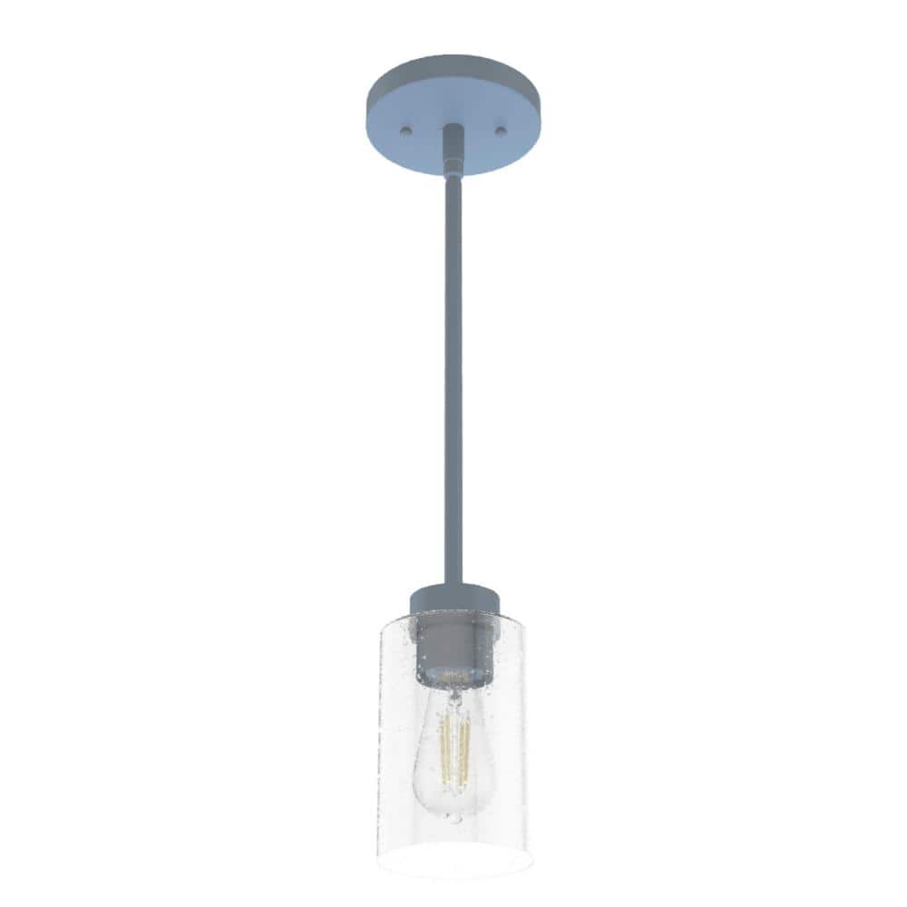 Indigo Blue Seeded Glass Mini Pendant Light