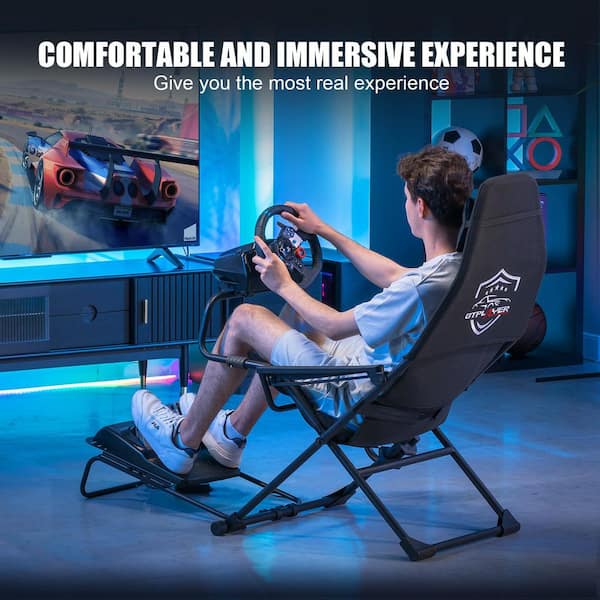 ComHoma Sim Racing Cockpit Foldable and Adjustable Supports Black