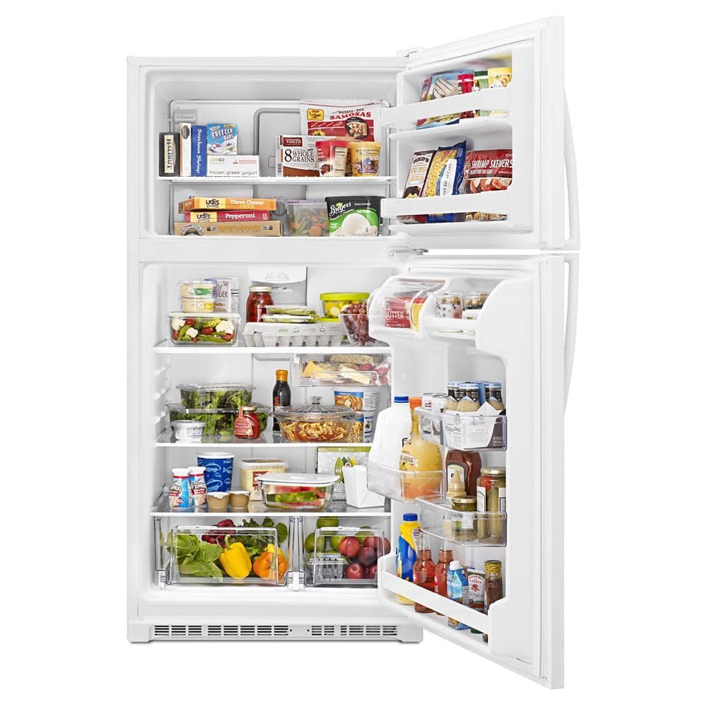 White 20.5 Cu. Ft. Top Freezer Refrigerator with Ice Maker