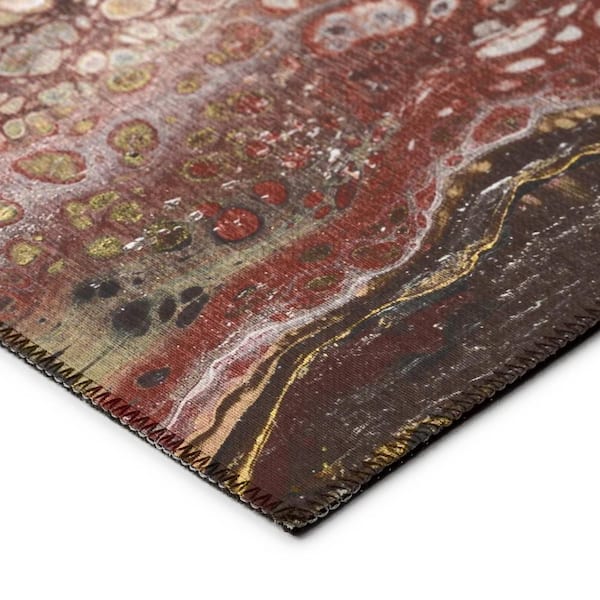 Karina Brown 2 ft. 3 in. x 7 ft. 6 in. Geometric Indoor/Outdoor Area Rug