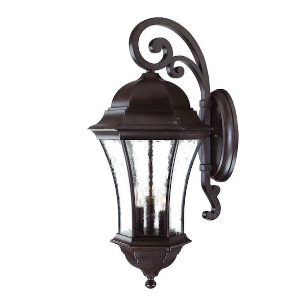 Acclaim Lighting Waverly Collection 3-Light Black Coral Outdoor Wall Lantern Sconce