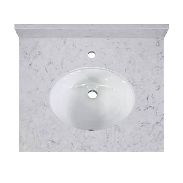 Cahaba 25 in. W x 22 in. D Quartz Vanity Top in Rocky Mountain with Single Sink