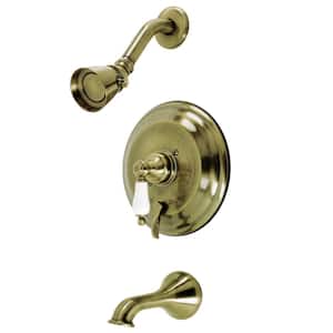 Restoration Single Handle 1-Spray Tub and Shower Faucet 2 GPM with Pressure Balance in. Antique Brass