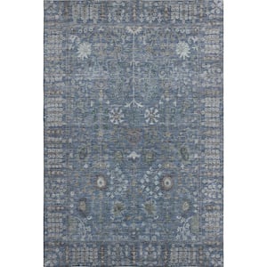 Mayfield Premium Machine Washable Abstract AMF2231 Blue 9 ft. x 12 ft. Area Rug