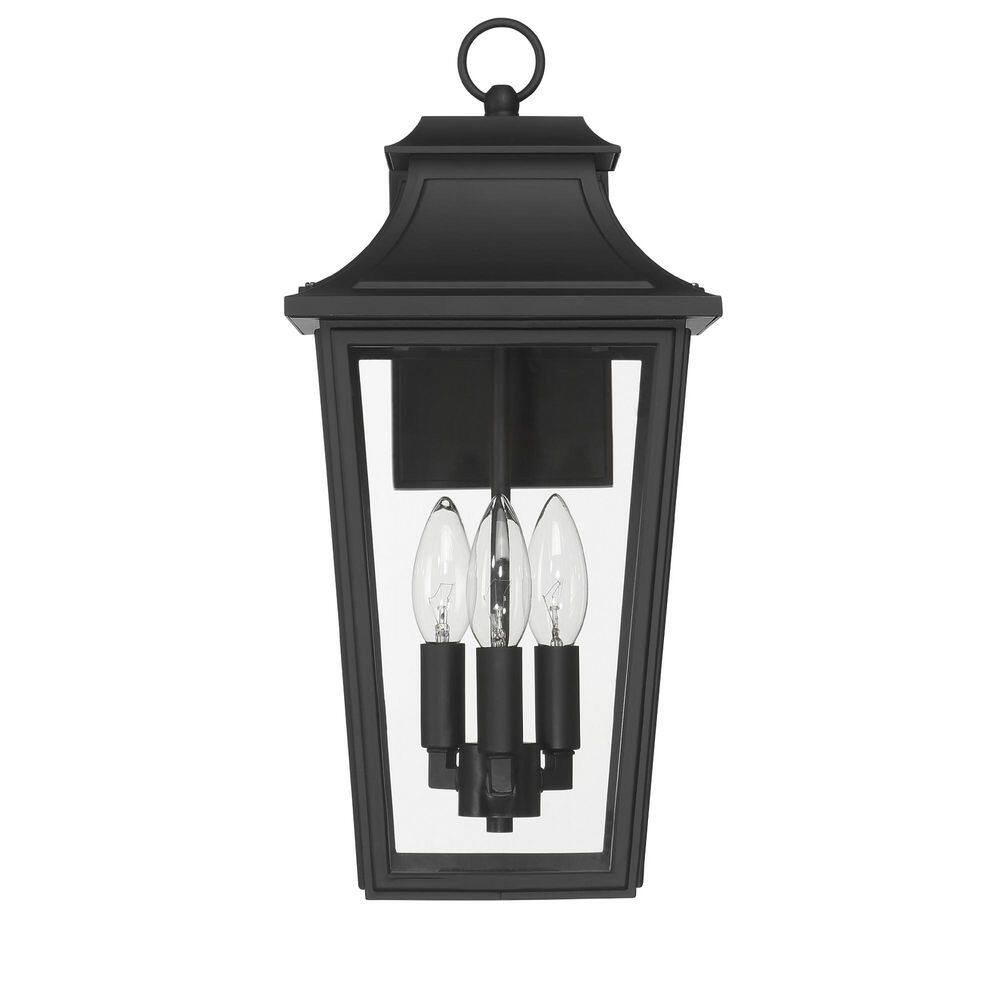 Hunter Spring Cove 3 Light Matte Black Rectangle Outdoor Lighting for Foyer / Entry Way price history on PriceWatchPro