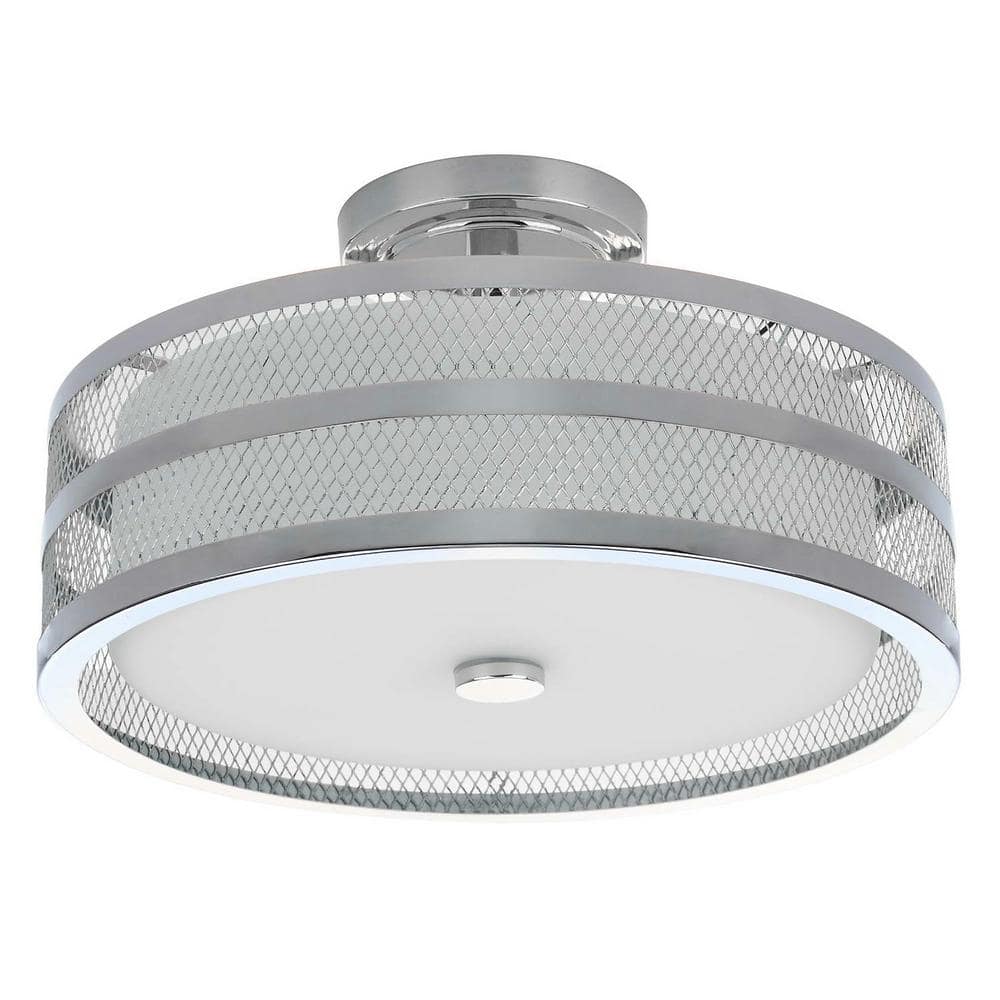 Greta 16 in. 3-Light Chrome Semi-Flush Mount Light price history on PriceWatchPro