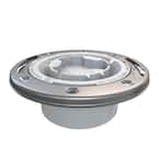 Fast Set 4 in. PVC Hub Spigot Toilet Flange with Test Cap and Stainless Steel Ring