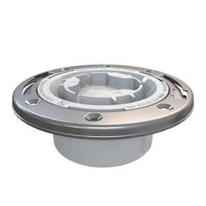 Fast Set 4 in. PVC Hub Spigot Toilet Flange with Test Cap and Stainless Steel Ring