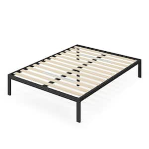 Black King Metal Platform Bed Frame Without Headboard