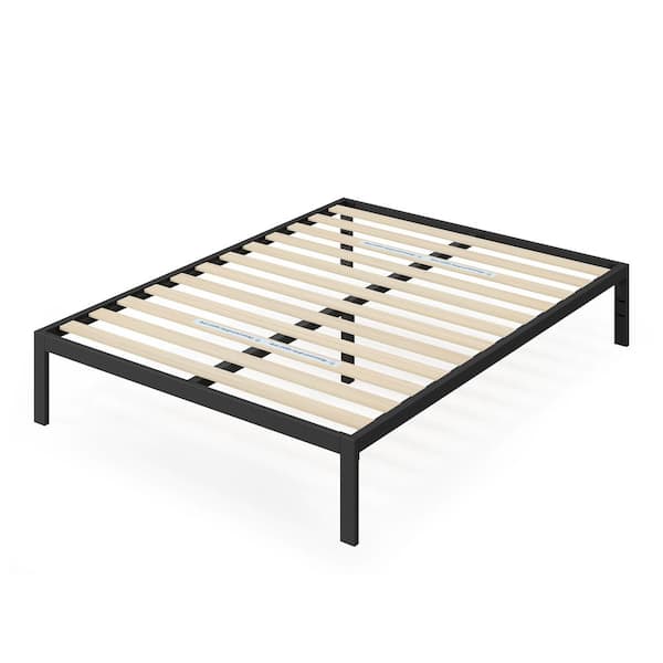 Black Metal Platform Bed Frame Hd Asmp 15f, Zinus Mia Metal Platform Bed Frame With Headboard Wood Slat Support