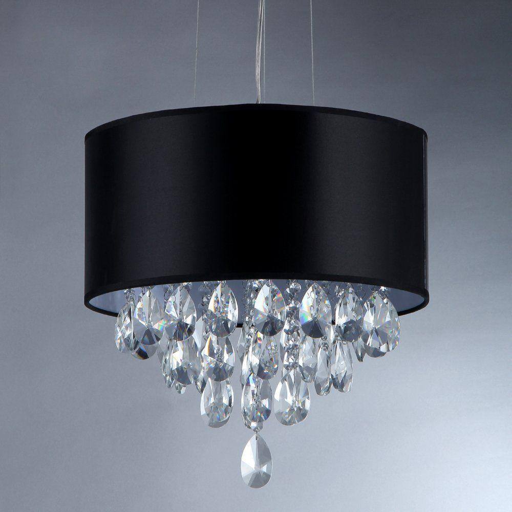 Sophie 3-Light Silver Crystal Chandelier with Black Shade price history on PriceWatchPro