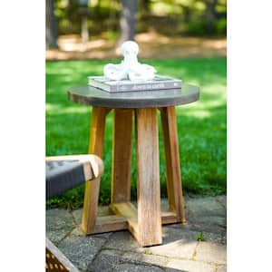 Athens Round Cement Outdoor Side Table