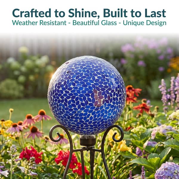 Sunnydaze Lavender Crackled Glass Mosaic Gazing Globe - 10 in. ZIB