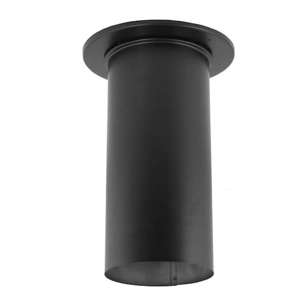 DuraVent DuraBlack 6 in. x 14 in. Single-Wall Chimney Stove Pipe Slip Connector with Trim Collar