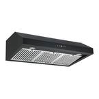 36 in. 440 CFM Ducted Under Cabinet Range Hood in Black with Light