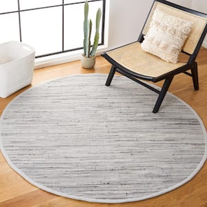 Rag Rug Gray Doormat 3 ft. x 3 ft. Gradient Striped Round Area Rug