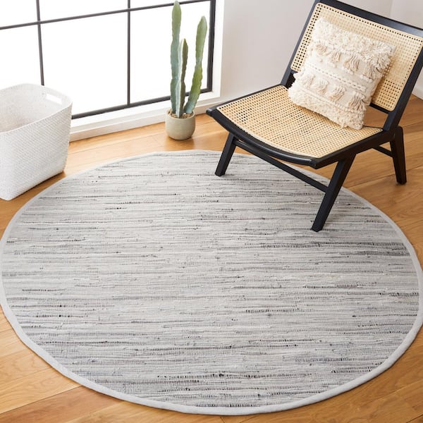 Rag Rug Gray 5 ft. x 5 ft. Gradient Striped Round Area Rug