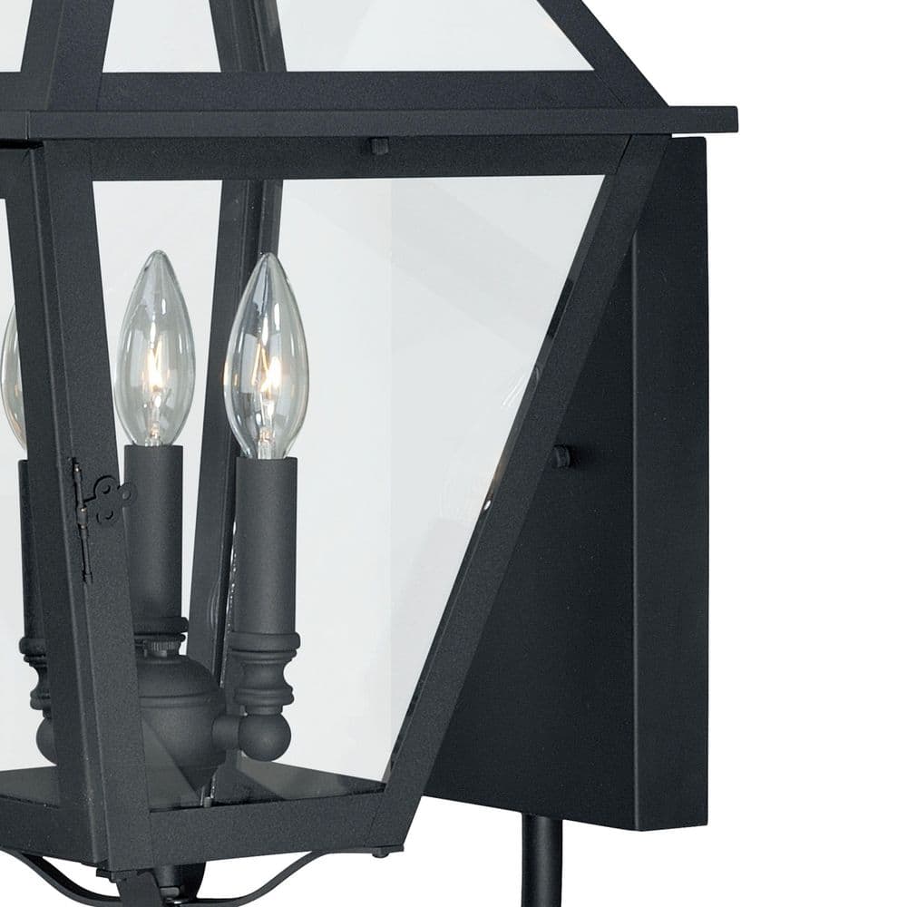VAXCEL Nottingham 3 Light Black Empire Outdoor Wall Lantern Clear Glass VAXCEL Nottingham 3 Light Black Empire Outdoor Wall Lantern Clear Glass - 2
