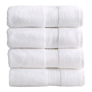 White Solid 100% Cotton Bath Towel (Set of 4)