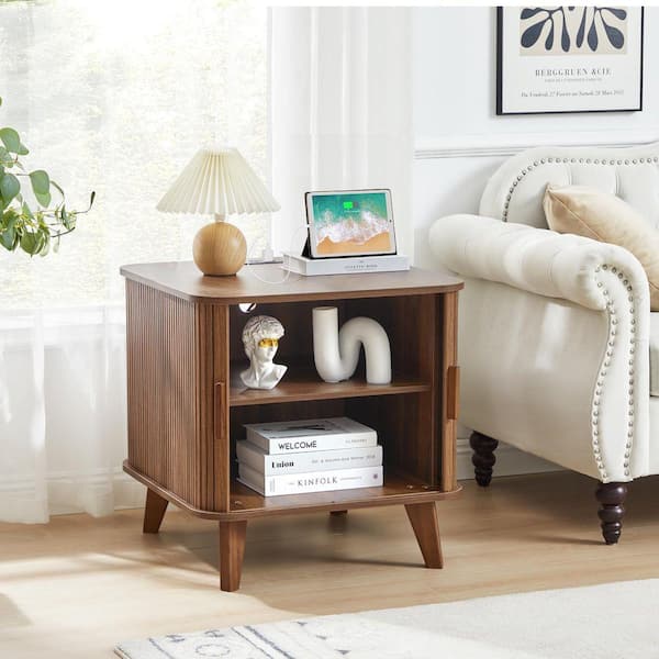 ATHMILE Walnut 26.62 in. 