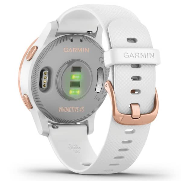 tarwe Wissen betaling Garmin vivoactive 4S GPS Smart Watch in Rose Gold Stainless Steel Bezel  with White Case and Silicone Band-010-02172-21 - The Home Depot