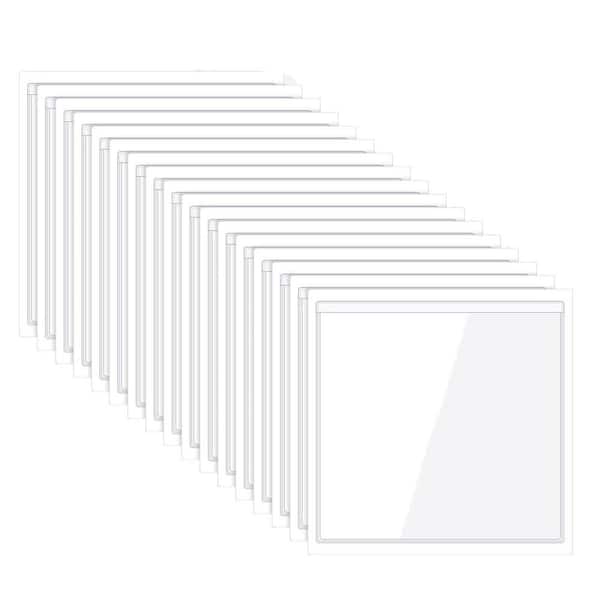 Unbranded Self Adhesive Index Card Pockets 50-Piece 3.5 x 3.5 in. Clear Vinyl Plastic Photo Sleeves for Home Office Storage