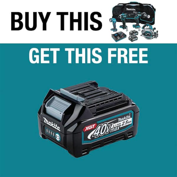 40V Max XGT Brushless Cordless 4-Piece Combo Kit (Hammer Driver-Drill/Impact Driver/Circ Saw/Flashlight) 2.5Ah/4.0Ah