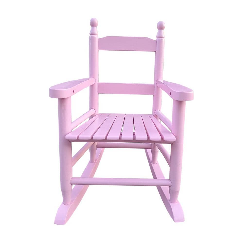 Miscool Anky Light Pink Wood Children's Outdoor Rocking Chair