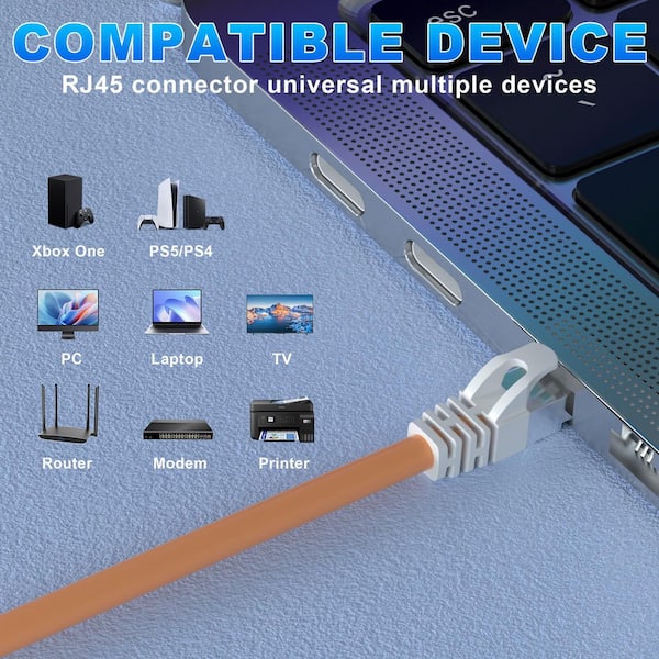 Cat7 Ethernet Cable 200ft,Outdoor Indoor Network Shielded Grounded UV Resistant Waterproof Buried-able Network Cord 10 Gigabit 600MHz Triple Shielded (SFTP) Cord For Modem, Router, LAN, Computer - View #11