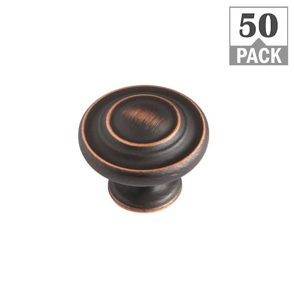 Everbilt 1.3 in. Oil Rubbed Bronze Traditional Top Ring Cabinet Knob (50-Pack)