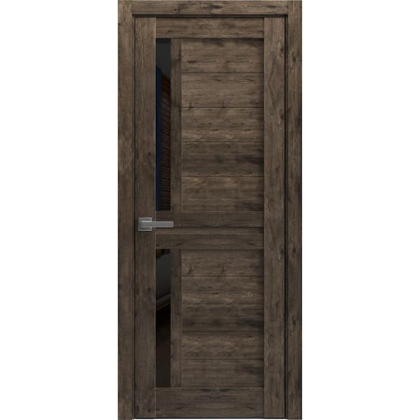 Sartodoors 32 in. x 84 in. 1 Panel Cognac Oak Color Finished Solid Wood Sliding Door with Hardware