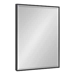 Medium Rectangle Black Beveled Glass Modern Mirror (28.75 in. H x 22.75 in. W)
