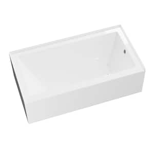 Swiss 54 in. x 29.9 in. Rectangular Non-Whirlpool Bathtub with Right Drain in White
