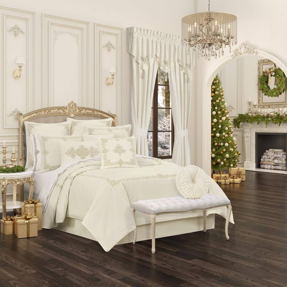 Nicolas 3-Piece White Polyester Full/Queen Duvet Cover Set