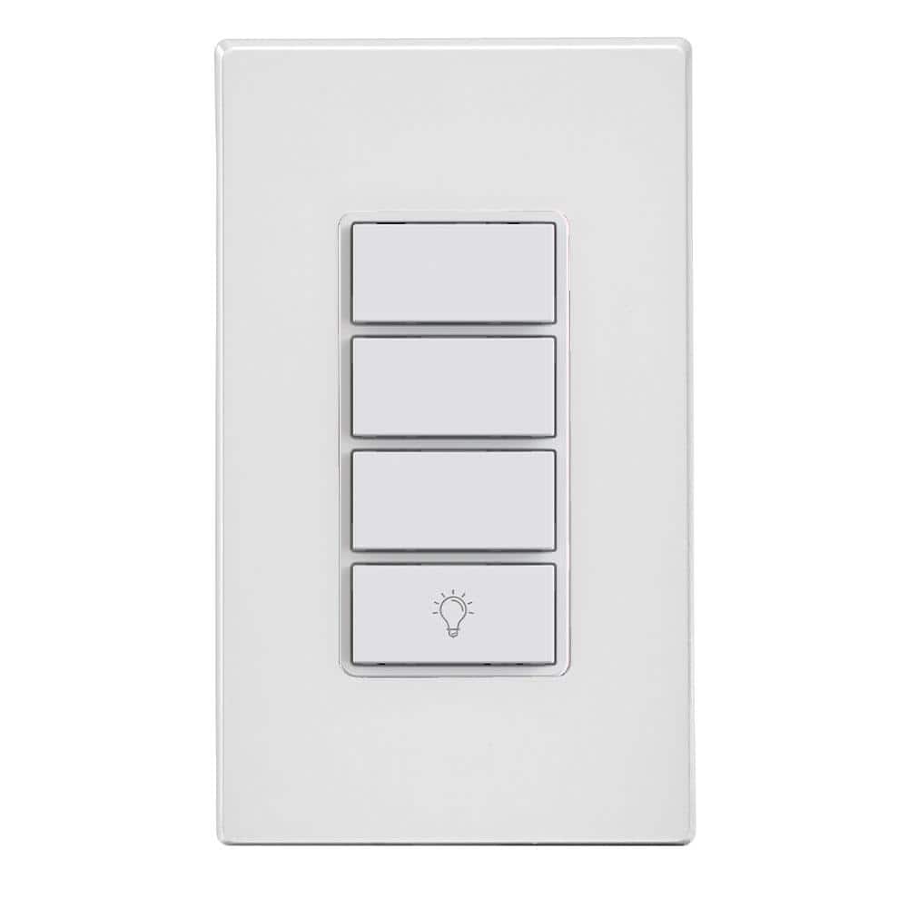 White Wi-Fi Smart Scene Controller Switch with Voice Control