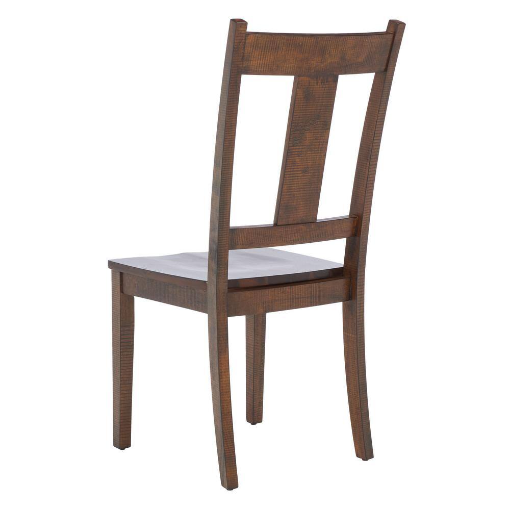 Rustic Café Finish Classic Splat Back Dining Chair Set of 2