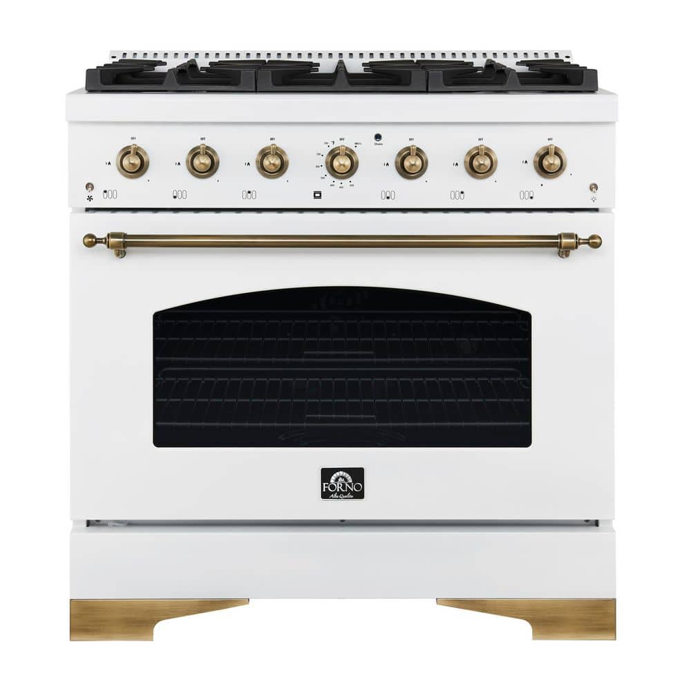 Forno Antico 36 in. White Dual Fuel Range