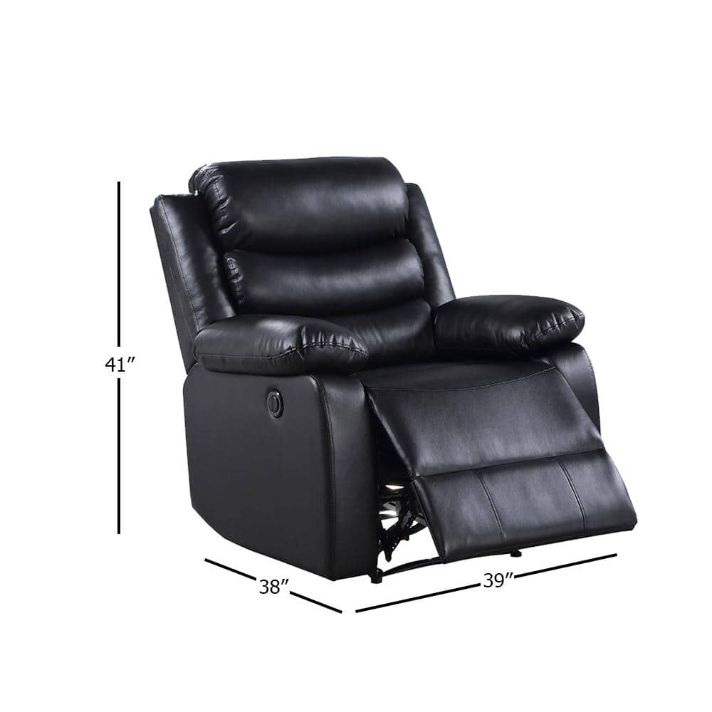 Black Faux Leather Lift Recliner with Manufactured Wood Frame