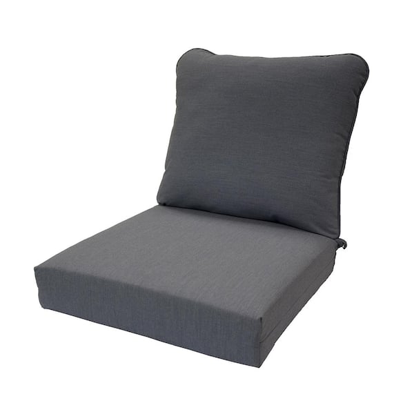 Hampton Bay 24 x 24 CushionGuard Denim Deep Seating Outdoor Lounge ...