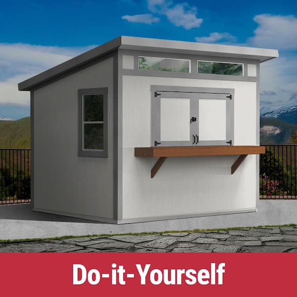 Do-it Yourself Key West 10 ft. x 8 ft. Wood Bar Party Shed with 2-Counters-No Floor-Cement Pad Assembly (80 sq. ft. )