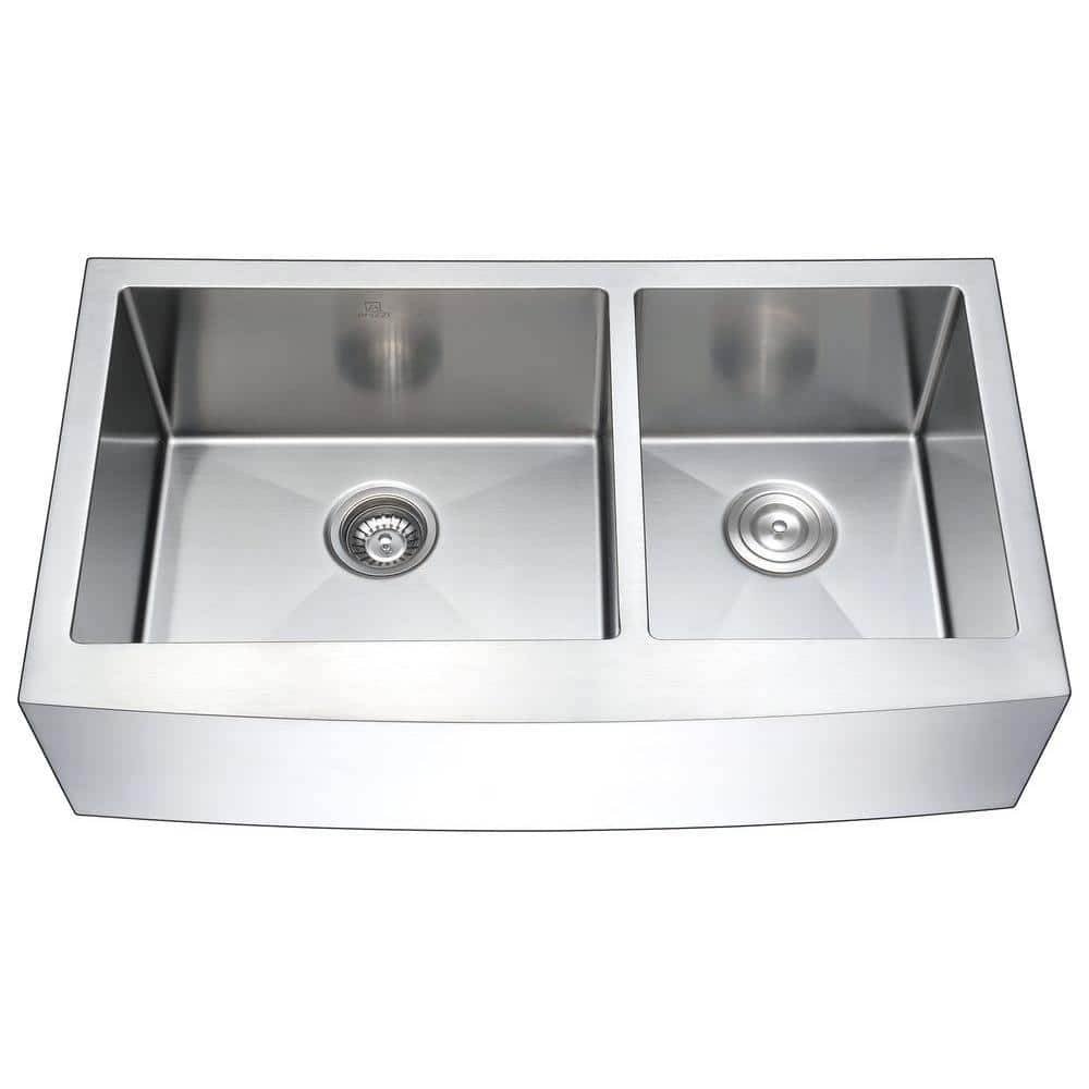 Elysian 33" Stainless Steel Double Bowl Farmhouse Sink