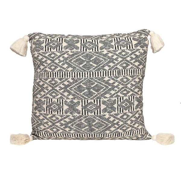 Toby 20 in. x 20 in. Transitional Cream Throw Pillow