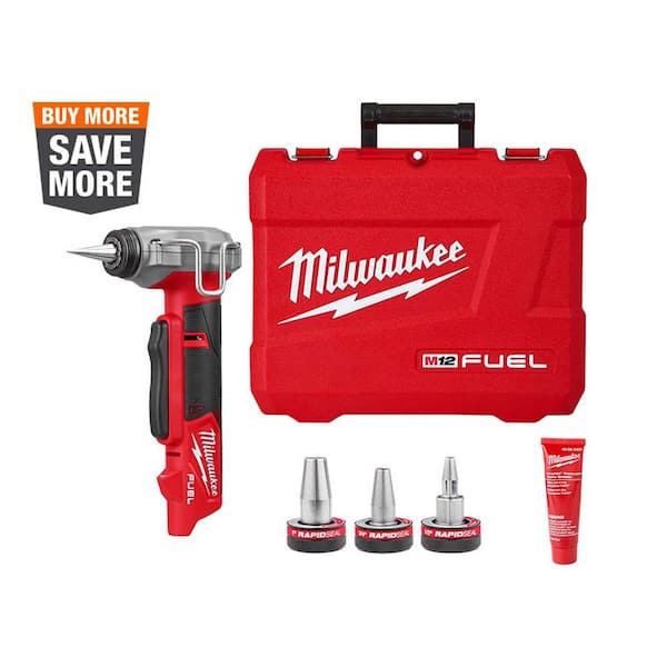 Milwaukee M12 FUEL ProPEX Expander Tool with 1/2 in. - 1 in. RAPID SEAL ProPEX Expander Heads