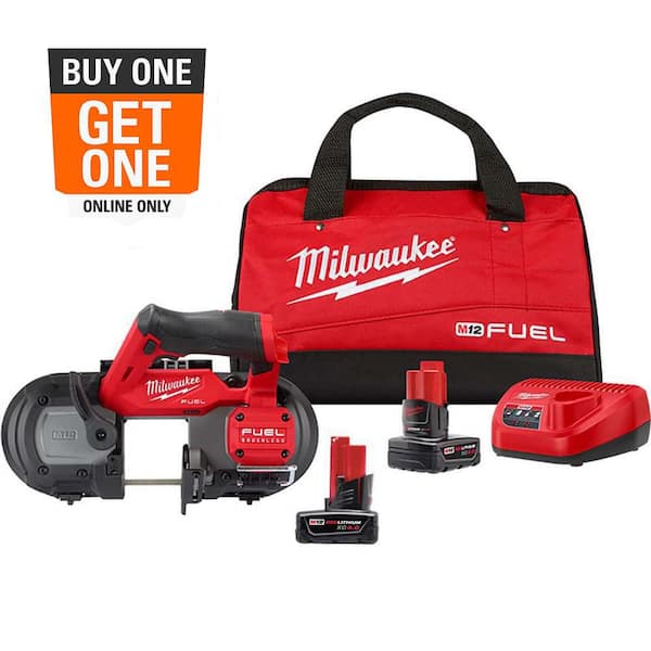 M12 FUEL 12-Volt Lithium-Ion Cordless Compact Band Saw XC Kit with (2) 4.0 Ah Battery, Charger and Bag