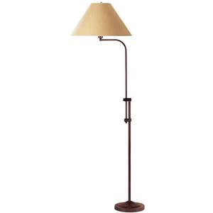 67.5 in. Rust 1 Dimmable (Full Range) Standard Floor Lamp for Living Room with Cotton Empire Shade