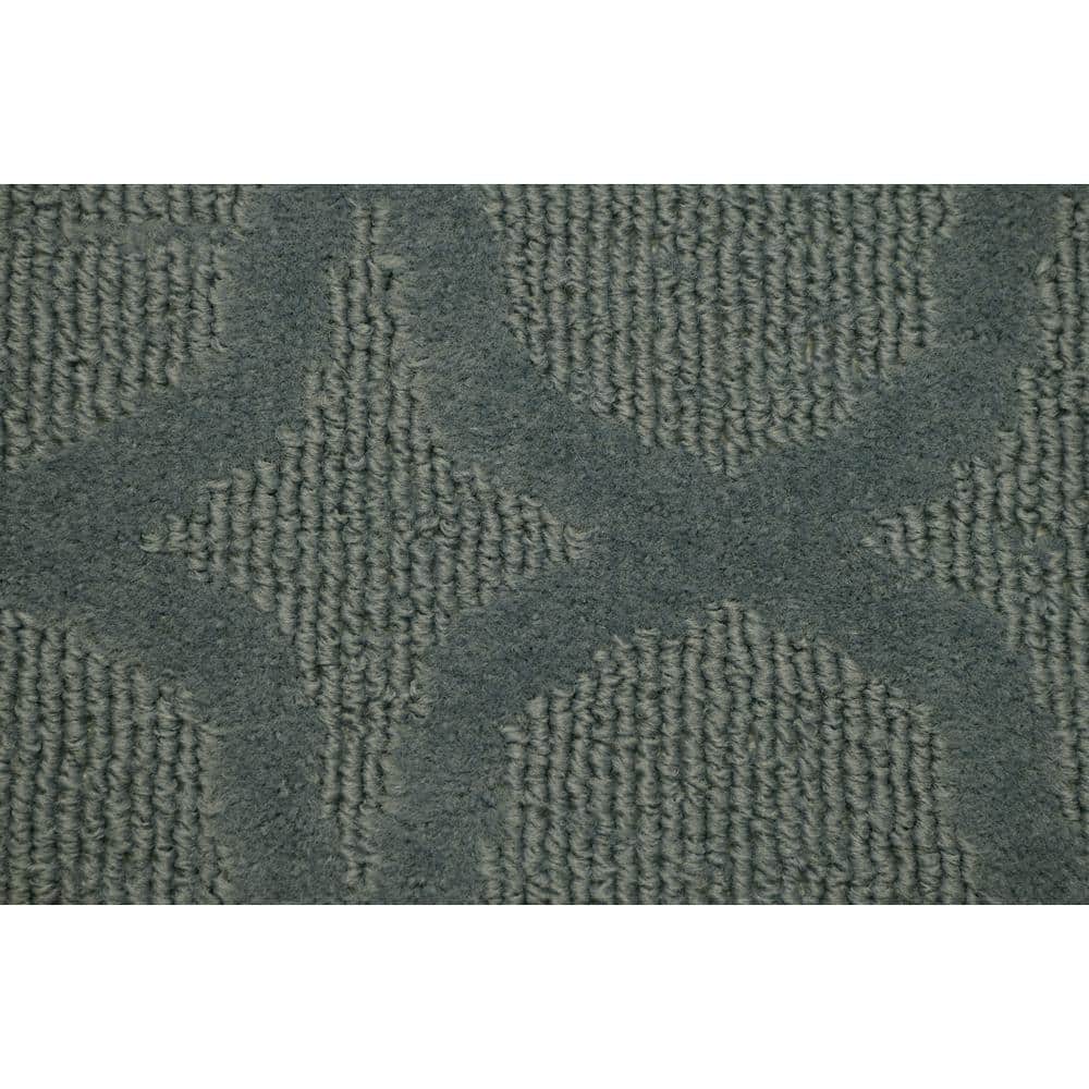 Sparta Trellis Tufted Square Rug 12'x12' in Sea Foam Blue