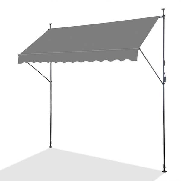 9.8 ft. Metal Manual Patio Retractable Awning (47 in. Projection)
