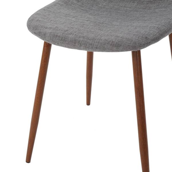 椅子 rinarina Raina Light Grey and Dark Brown Fabric Dining Chairs (Set of