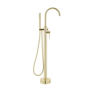 Ivy 1-Handle Freestanding Bathtub Faucet in Brushed Gold