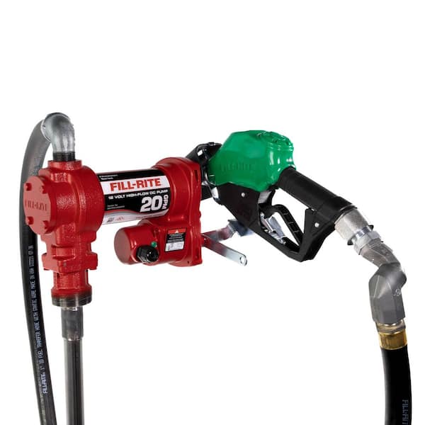 FILL-RITE 12-Volt 20 GPM 1/4 HP Fuel Transfer Pump (Auto Nozzle with Swivel Package)